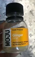 Juice from cold pressed fruit and ginger root