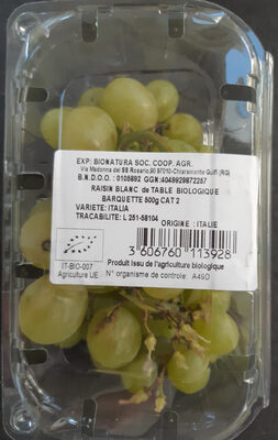 Raw white grapes